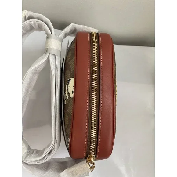 Coach X Peanuts Mini Jamie Camera Bag In Signature Canvas With Snoopy Woodstock - Picture 4 of 7